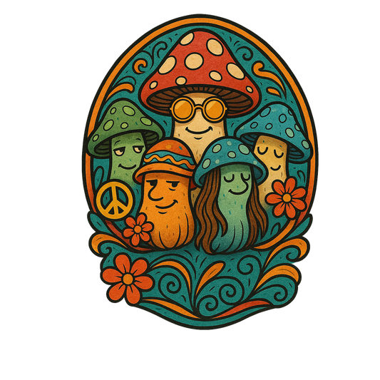 Hippie Mushroom Die-Cut Sticker